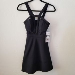 HONEY & ROSIE Little black dress keyhole mesh XS